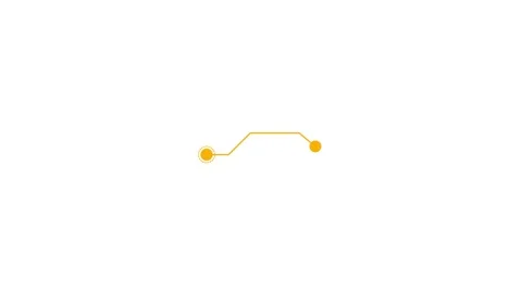 Golden circuit track line with dotted node connectors white background. 4k Stock Footage 342156605