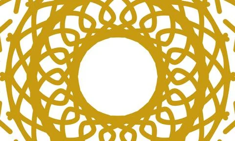 Golden Circular Abstract Pattern With Interwoven Rings And Center Hole Stock Illustration