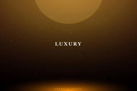 Golden Circular Glow with Rays on a Dark Brown Background Illustrazione stock