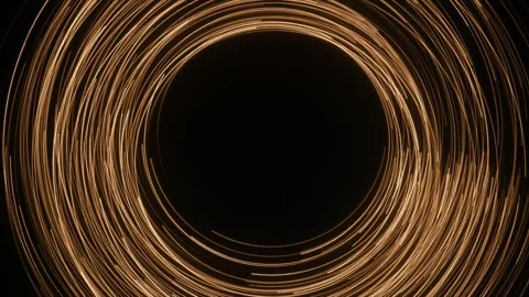 Golden circular light trails Stock Footage 334343451