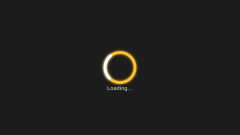 Golden Circular Loading Progress Bar Icon on Black Background Stock Footage 342319586