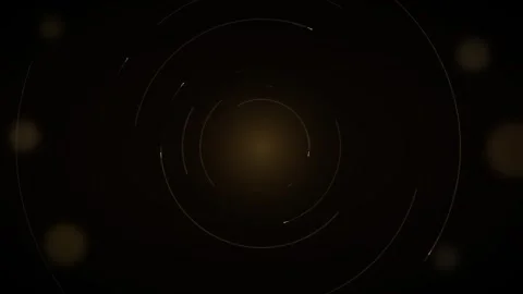 Golden circular particles motion background, with rotating light, streaks a.. 库存影片 344860637