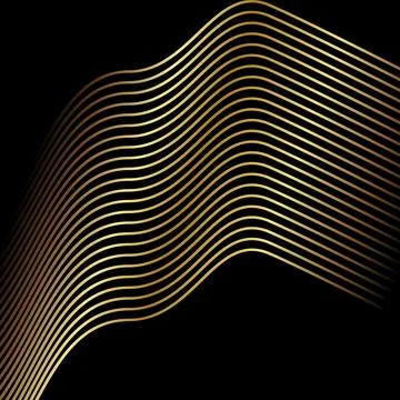 Golden Circular Pattern on Black | Luxury Design Illustrazione stock