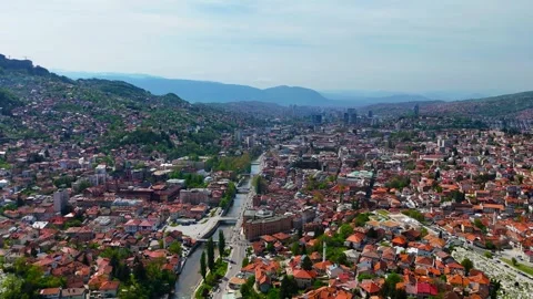 Golden Cityscape View Stock Footage 296463065