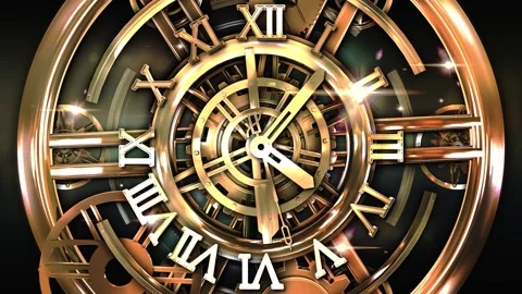 Golden Clock Machine 01 Stock Footage 323778204