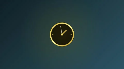Golden clock timer counting down on a dark blue background Stock Footage 346430920
