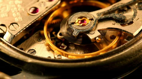 Golden clock work Stock Footage 351766