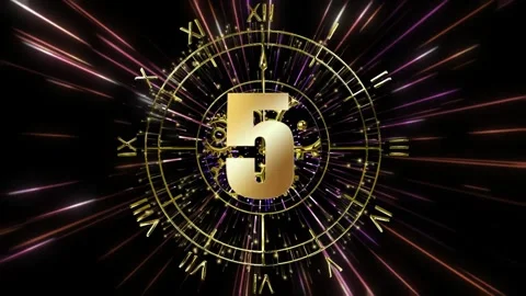 Golden clockwork mechanism rotating through a hyperspace tunnel of streaking Video stock 339257553