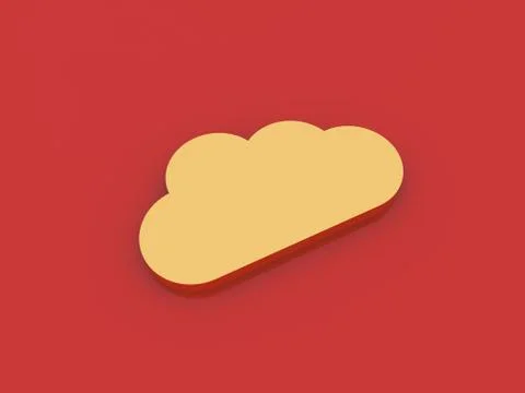 Golden cloud on a red background. Stock Illustration