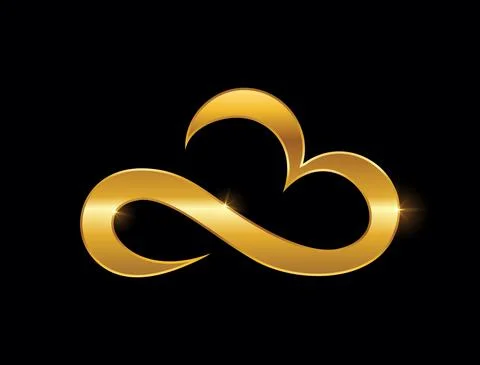 Golden Cloud Vector Sign Stock Illustration