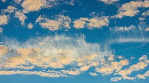 Golden Clouds on the Background of the Sunset Sky Video stock 11150170
