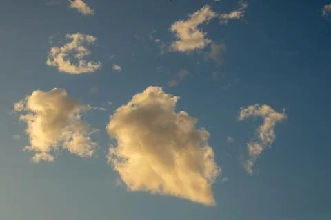 Golden Clouds in Blue Sky Photos