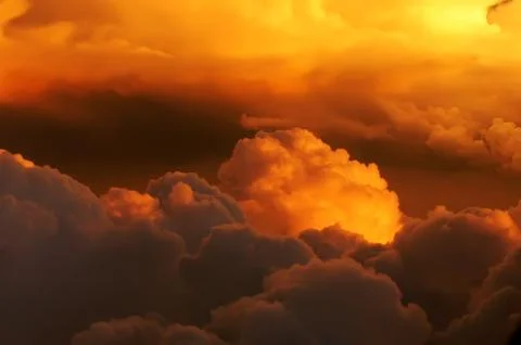 Golden clouds on fire 写真素材