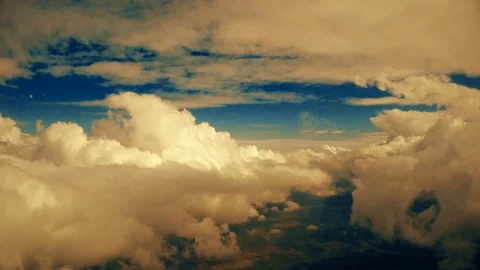 Golden clouds over the river Stock Footage 93604576