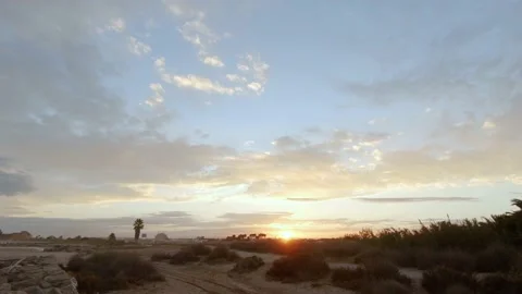 Golden clouds in the sky at sunset Stock Footage 168127044