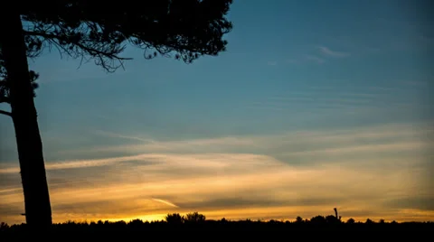 Golden clouds sunset Stock Footage 37147943