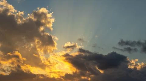 Golden Clouds at Sunset 스톡 사진