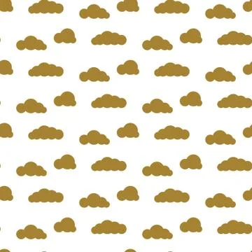 Golden clouds vector seamless pattern. Dense sky print for textile Stockillustratie