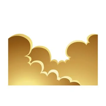 Golden Clouds on a White Background Stock Illustration