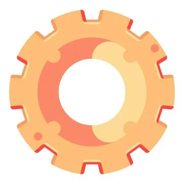 Golden cogwheel vector graphic representing engineering, settings, machinery イラスト素材