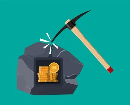 Golden coin with computer chip. Stockillustratie