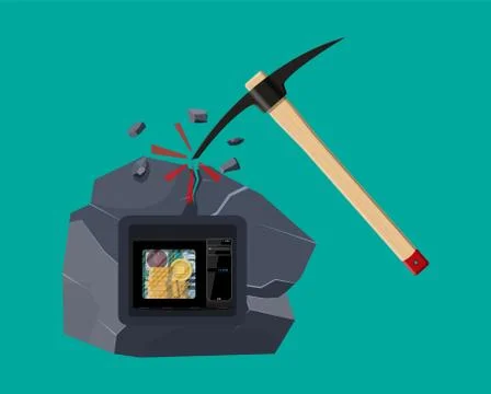 Golden coin with computer chip. Stockillustratie