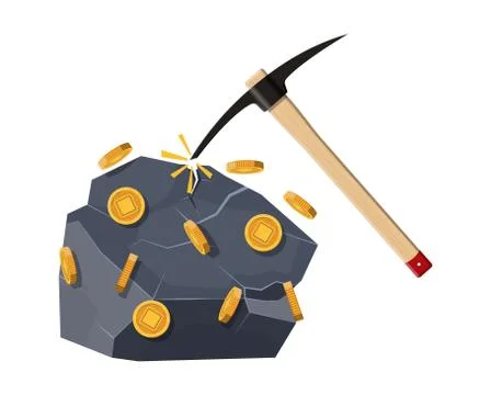 Golden coin with computer chip. Illustrazione stock
