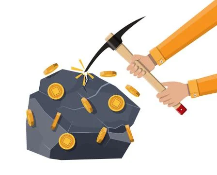 Golden coin with computer chip. Stock Illustration