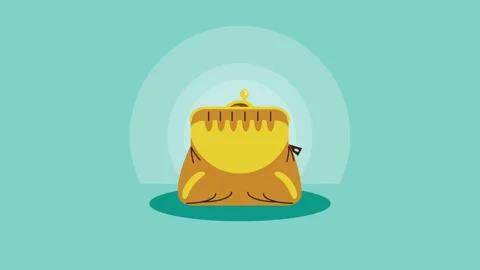 Golden coin falling into open brown wallet, illustrating financial concepts.. 動画素材 339068440