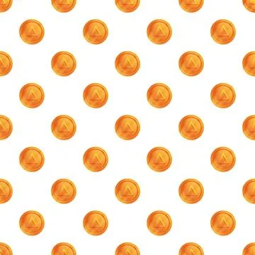 Golden coin pattern creating a seamless finance background 스톡 일러스트