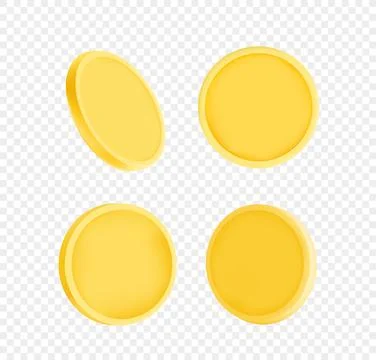 Golden coins collection.Vector 3d objects isolated on transparent background 스톡 일러스트