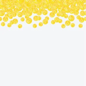 Golden coins continuous horizontal background Stock Illustration