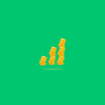 Golden coins dropping down on pile - vector illustration Stock Illustration