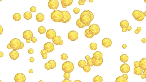Golden Coins Falling Animation Stock Footage 314692088