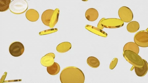 Golden coins falling Stock Footage 201808067