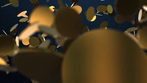 Golden Coins Falling Stock Footage 281455386