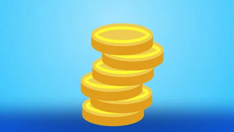 Golden Coins Falling Stock Footage 283892137