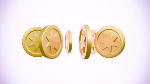 Golden Coins Rotating in Circular Motion Seamless Loop Animation. 4K Video stock 333170853