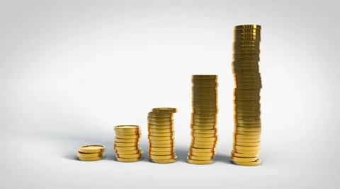 Golden coins on stack. Stock Footage 40734616