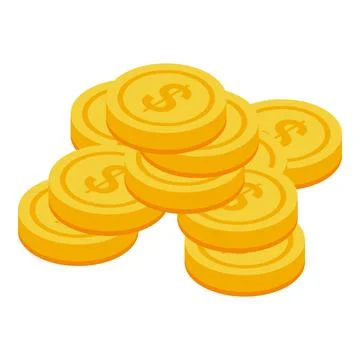 Golden coins stack representing savings wealth and investment 库存插图