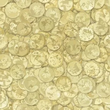 Golden coins vector texture Stock Illustration