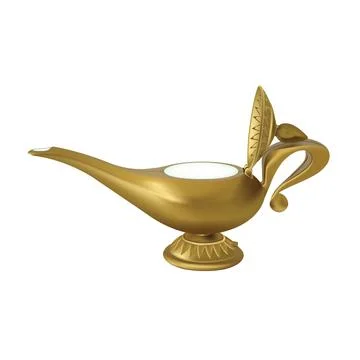 Golden color magic lamp vector design illustration on a white background Stock-Illustration
