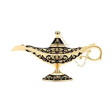 Golden color magic lamp vector design on a white background Stock-Illustration