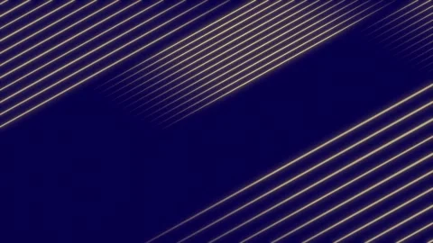 Golden colored glowing parallel lines over simple Blue background Stock Footage 307669795