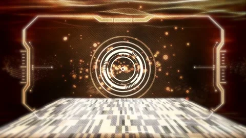 Golden colored technological security design in 4k video. Stock Footage 156078345