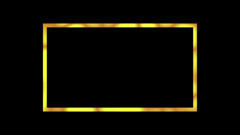 Golden colorful rectangle border animation isolated on black background Stock Footage 329659957
