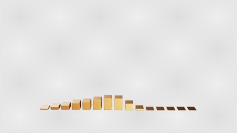 Golden column chart upward animation Stock Footage 319447364