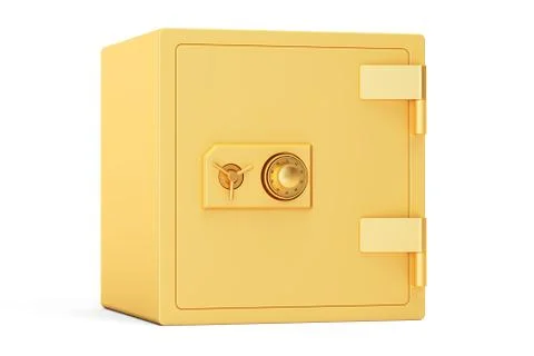 Golden Combination Safe Box, 3D rendering イラスト素材