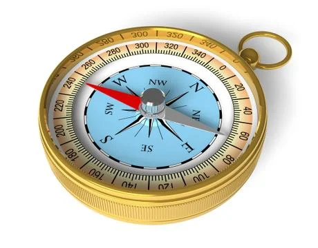 Golden compass Illustrazione stock