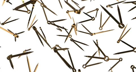 Golden Compasses falling slow motion Video stock 236552833